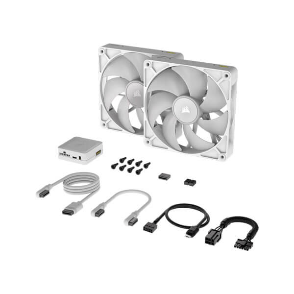 Corsair iCUE Link RX140 RGB 140mm PWM White Cabinet Fan (Dual Pack)